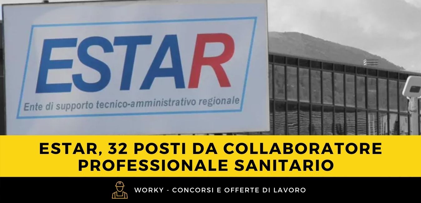 Estar, concorso per 32 posti da collaboratore professionale sanitario